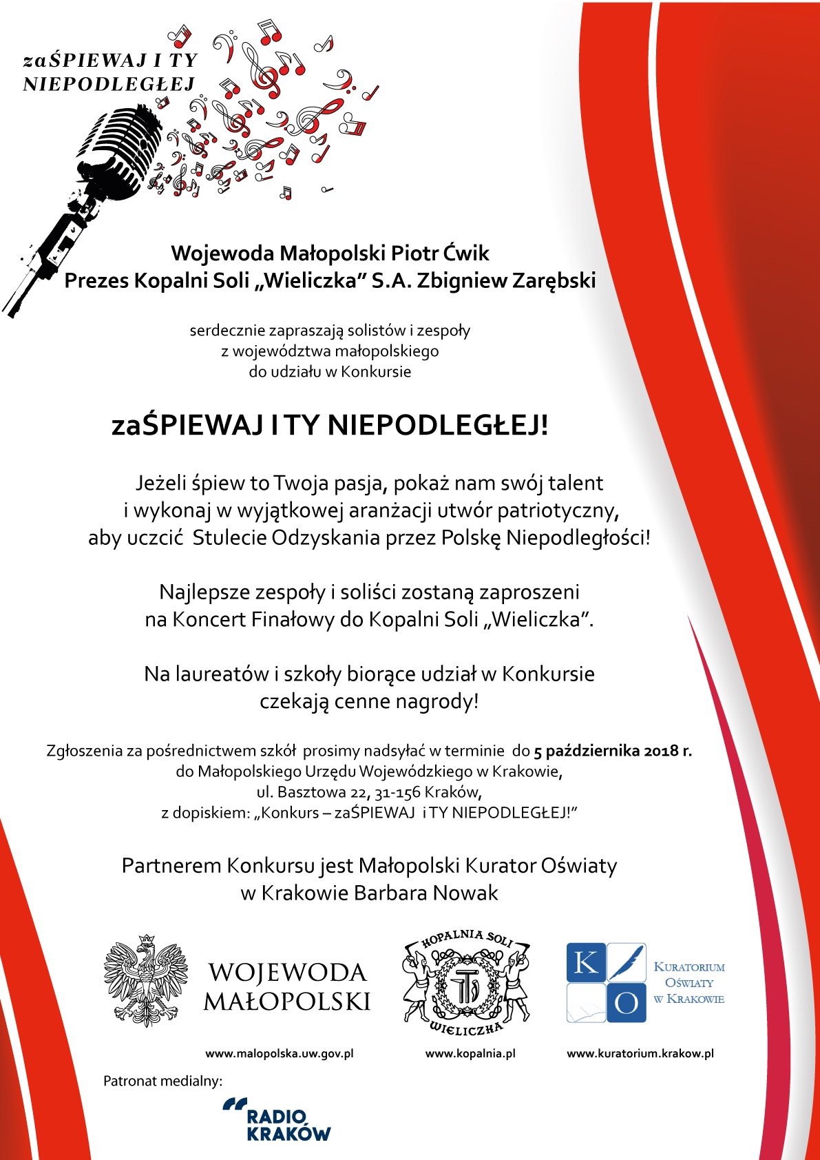 KONKURS zaŚPIEWAJ I TY NIEPODLEGŁEJ!